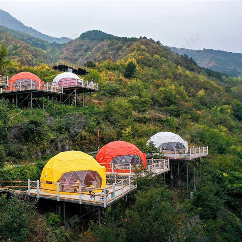 15 Fabric Dome Shelter & Ecolodge Glamping Hotel Resorts in Wuling Mountain,Beijing