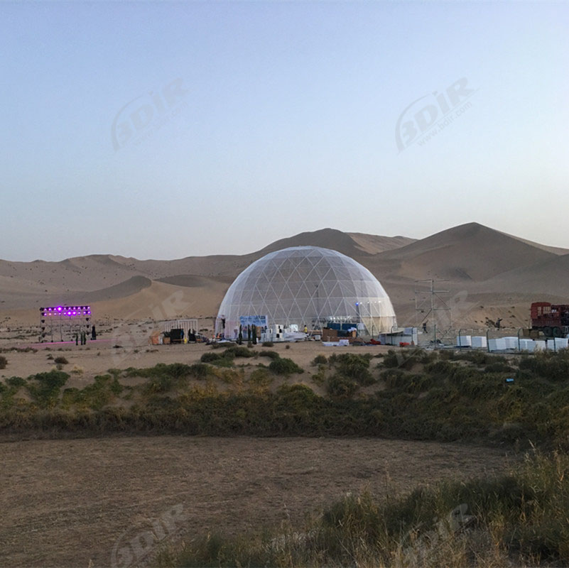 25m diameter na transparent dome tent para sa chevrolet car exhibit sa dunhuang, china