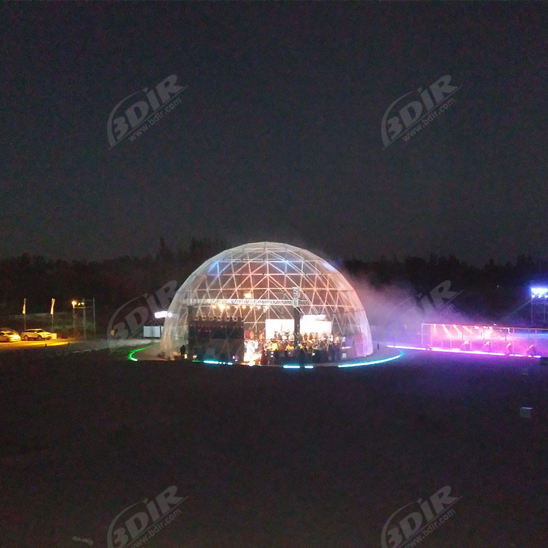 Tenda trasparente della cupola del diametro di 25m per l'esposizione dell'automobile di Chevrolet a Dunhuang, Cina
