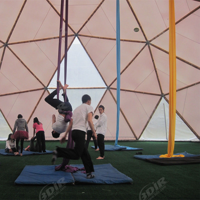Malaking Panlabas na Geodesic Yoga Dome Home & Play Dome Construction Hub Distributors