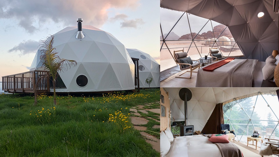 What’s the material of a geodesic dome tent?